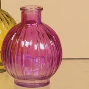 *Purple Glass Bottle Bud Vase/Taper Candle Holder #79546-P (NWT)